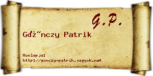 Gönczy Patrik névjegykártya